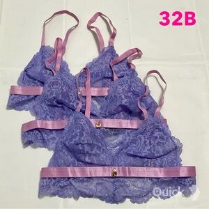 32B - NWT 3 pcs Lace Soft Cup Wireless Bras